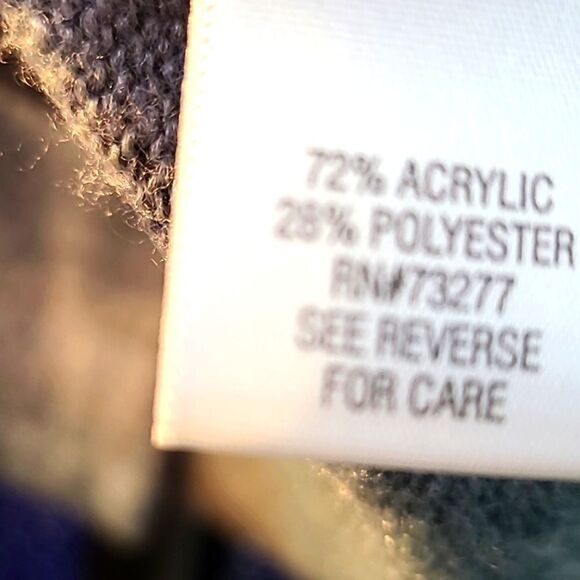 Croft & Barrow Cardigan w/3 Large Buttons, Shades of Ombre, Blue/Gray, Size XL - Picture 7 of 7